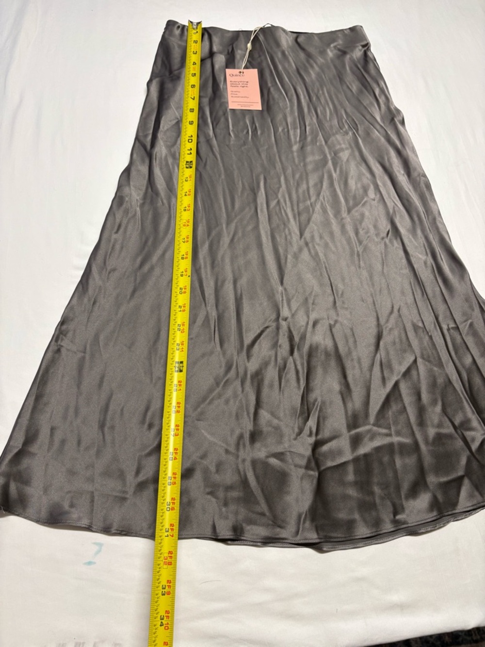 Quince Charcoal Gray Midi Silk Skirt - Picture 4 of 6